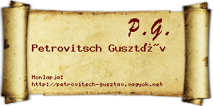Petrovitsch Gusztáv névjegykártya